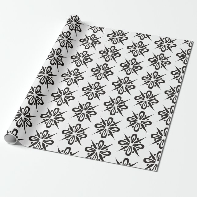 Papier Cadeau Motif Snowflake (Déroulé)