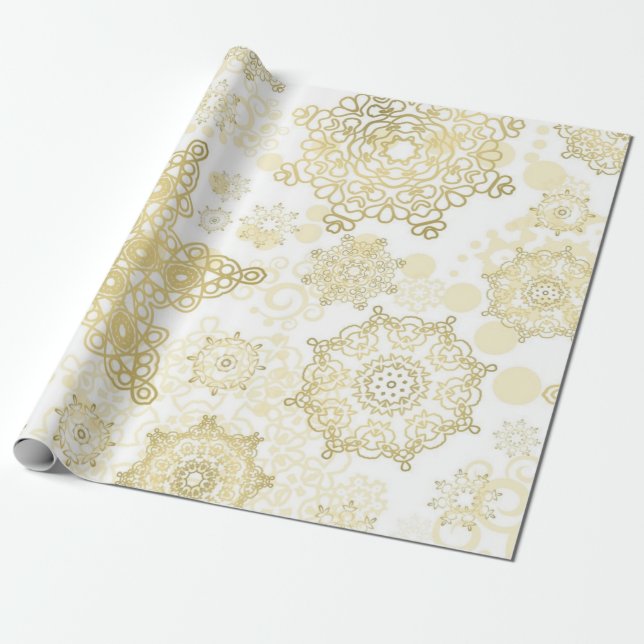 Papier Cadeau Motif Snowflake (Déroulé)