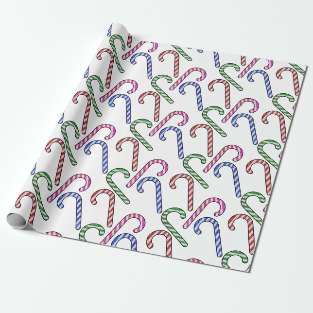 Papier Cadeau Motif Sucre de canne parties scintillant (Déroulé)