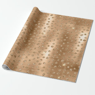 Papier Cadeau Motif Taches de Guépard Sauvage Paillettes Or Élég