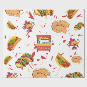 Papier Cadeau Motif Taco avec Arrière - plan de chili séché