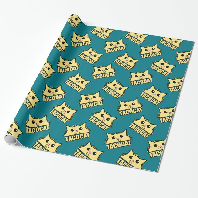 Papier Cadeau Motif Taco Cat (Déroulé)