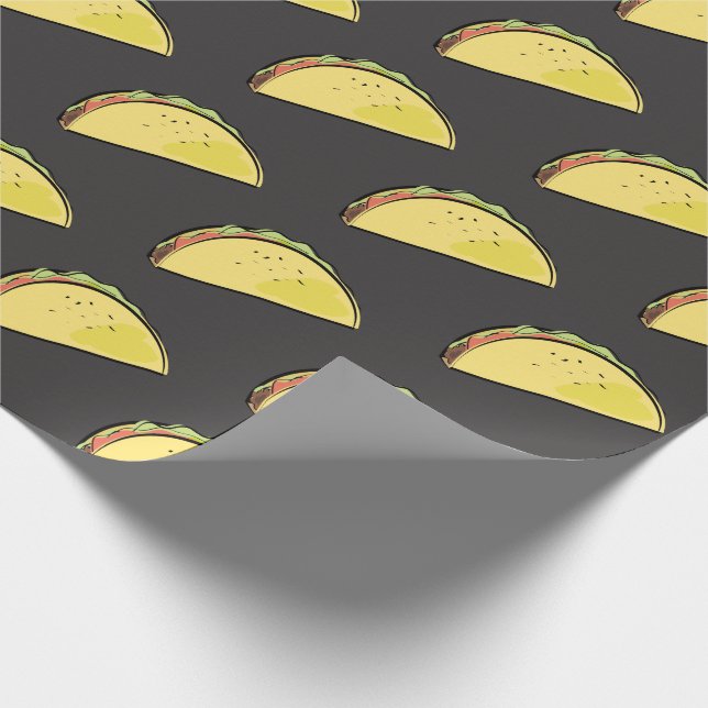 Papier Cadeau Motif Taco Noir (Coin)