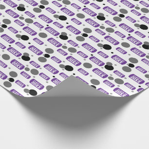 Papier Cadeau Motif Tag Chien "Promotion De" Violet et Points