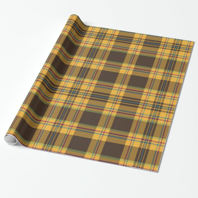 Papier Cadeau Motif tartan plaid (Déroulé)