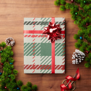 Papier Cadeau Motif Tartan Plaid Noël
