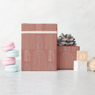 Papier Cadeau Motif Terracotta Arc-en-Ciel Chic du Milieu de Siè