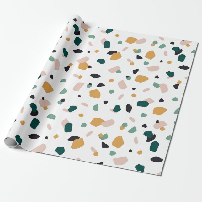 Papier Cadeau Motif terrazzo coloré (Déroulé)