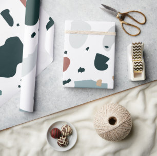 Papier Cadeau Motif Terrazzo Moderne – Mer abstraite du milieu d