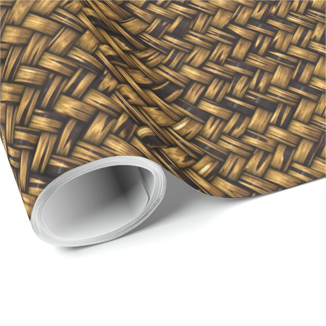 Papier Cadeau Motif tissé panier (Coin rond)