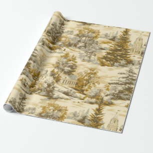Papier Cadeau Motif Toile de Jouy Forêt d'Hiver (4)