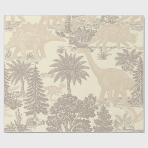 Papier Cadeau Motif Toile Dinosaure Vintage