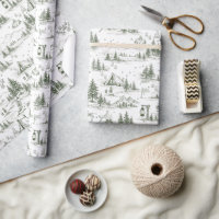 Papier Cadeau Motif Toile Happy Camper