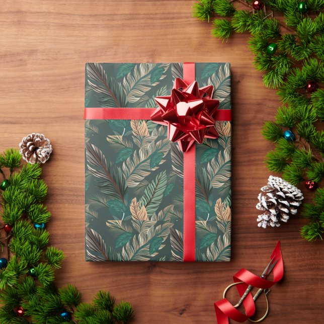 Papier Cadeau Motif transparent à feuille gras (Cadeau de vacances)