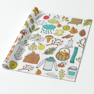 Papier Cadeau Motif transparent à l'automne