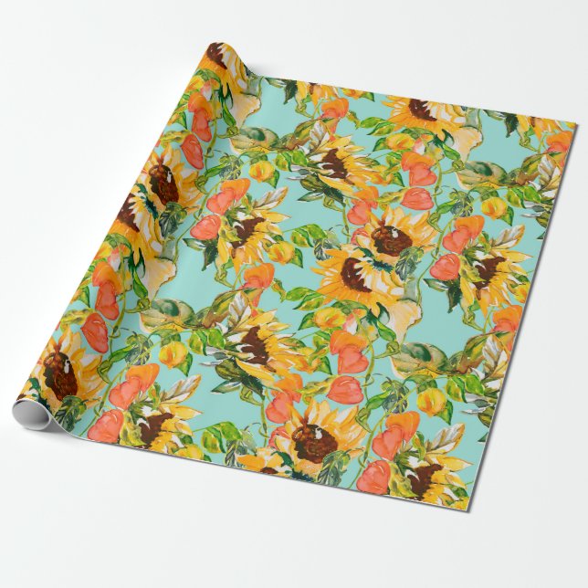 Papier Cadeau Motif transparent à l'automne (Déroulé)