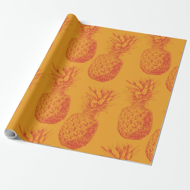 Papier Cadeau Motif transparent avec ananas (Déroulé)