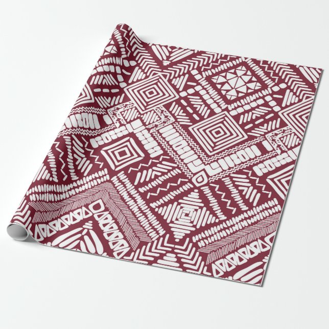 Papier Cadeau Motif transparent Aztec (Déroulé)