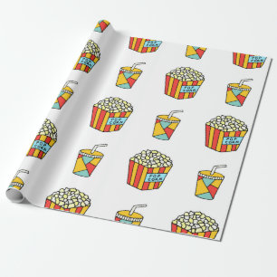 Papier Cadeau Motif transparent et lumineux avec nourriture pour