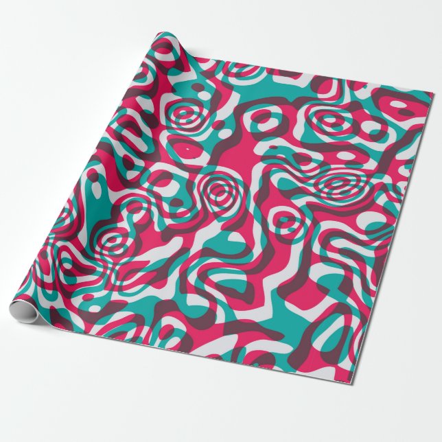 Papier Cadeau Motif transparent psychédélique (Déroulé)