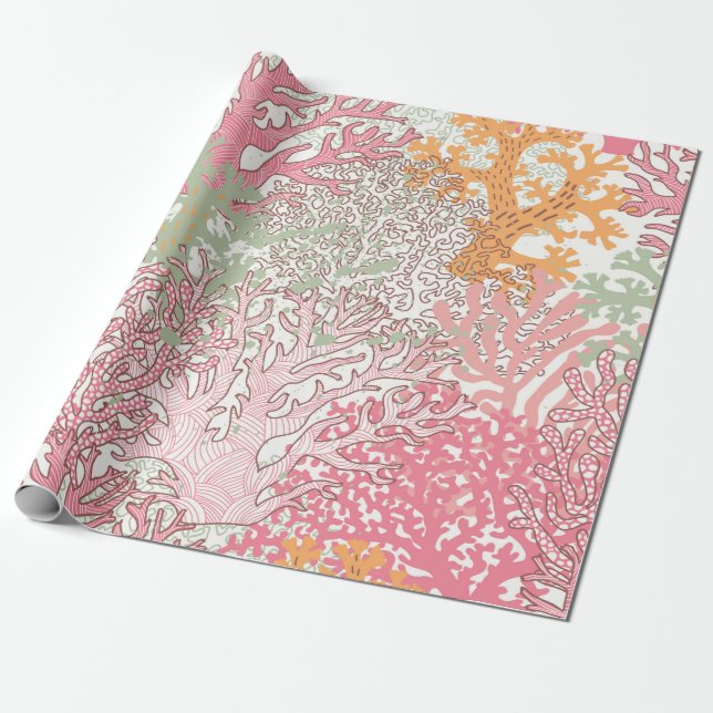 Papier Cadeau Motif transparent sous-marin avec belle  (Déroulé)