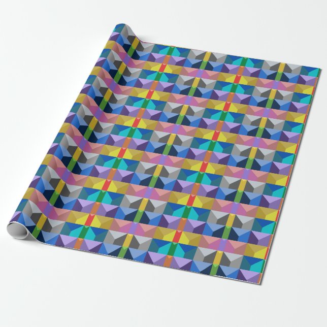 Papier Cadeau Motif triangle 3D abstrait (Déroulé)