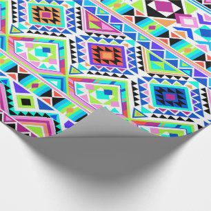 Papier Cadeau Motif tribal aztèque coloré