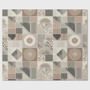 Papier Cadeau Motif Tribal Géométrique Élégant Chic Rétro