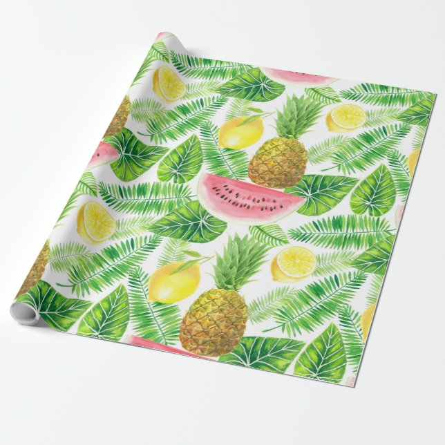 Papier Cadeau Motif tropical (Déroulé)
