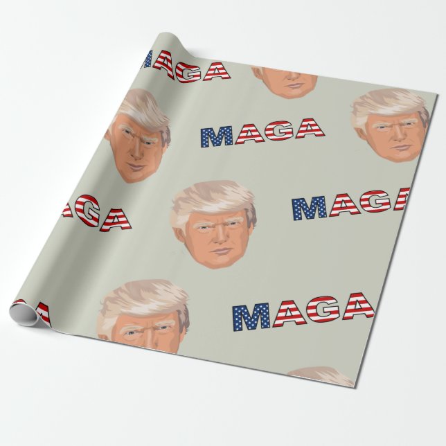 Papier Cadeau Motif Trump MAGA (Déroulé)