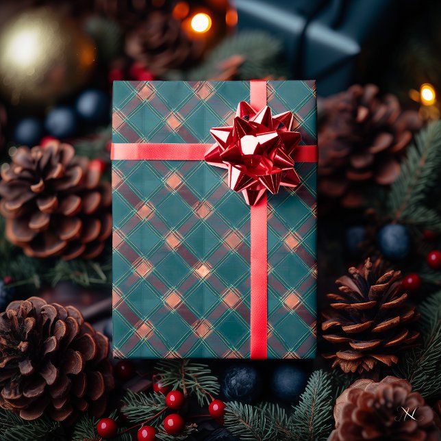 Papier Cadeau motif turquoise et Brown - Vacances Rustiques (Créateur téléchargé)