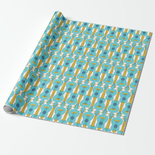 Papier Cadeau Motif Ukulele vertical