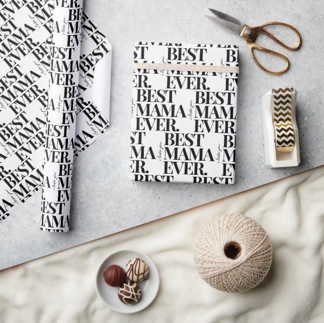 Papier Cadeau Motif Ultra Modern Bold "Best Mama Ever" (Artisanat)