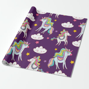 Papier Cadeau Motif Unicorn Funny Magic Horse
