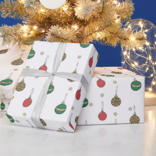 Papier Cadeau Motif unique de l'ornement de Noël Baubles