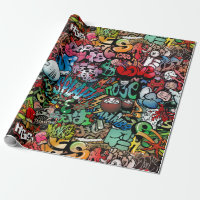 Motif urbain de caractères de graffiti d'art de