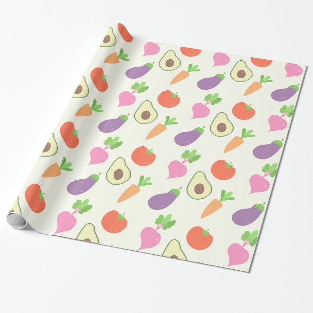 Papier Cadeau Motif végétal mélangé (Déroulé)