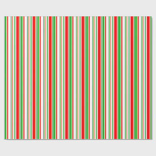 Papier Cadeau Motif vert, blanc, rouge rayures/lignes amusantes
