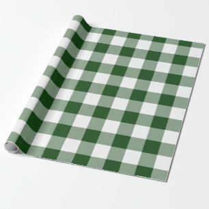 Papier Cadeau Motif vert et blanc de guingan