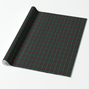 Papier Cadeau Motif vert et noir tartan plaid