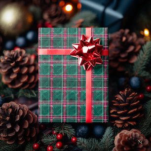Papier Cadeau Motif vert et rouge - Vacances traditionnelles