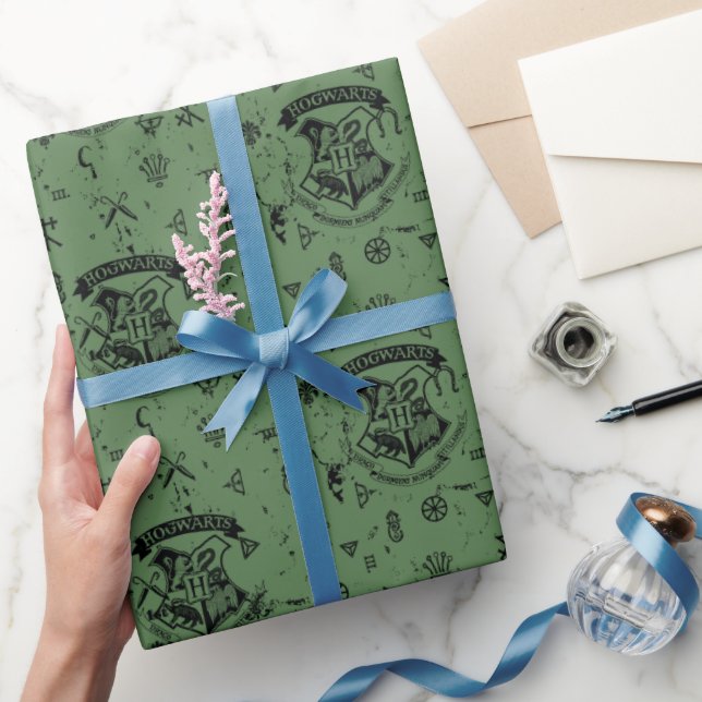 Papier Cadeau Motif vert HOGWARTS™ (Cadeaux)