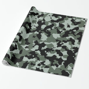 Papier Cadeau Motif vert militaire de camouflage