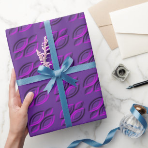 Papier Cadeau Motif vibrant de feuille Magenta