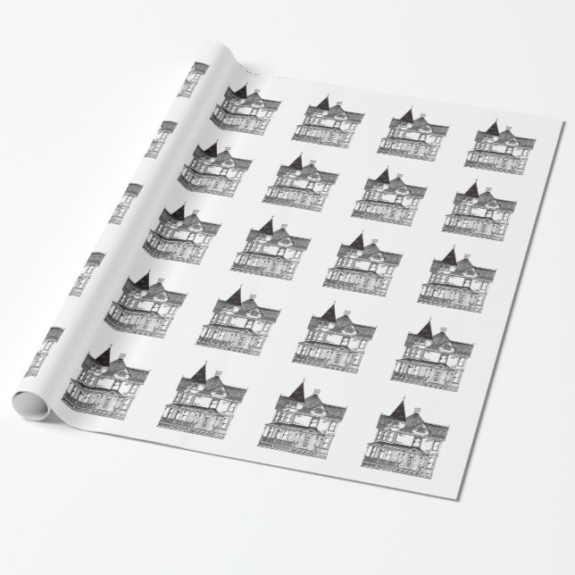Papier Cadeau Motif victorien de Chambres (Déroulé)