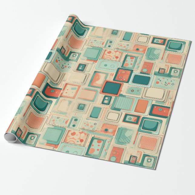Papier Cadeau Motif vintage (Déroulé)