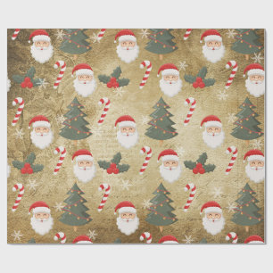 Papier Cadeau Motif vintage du Père Noël