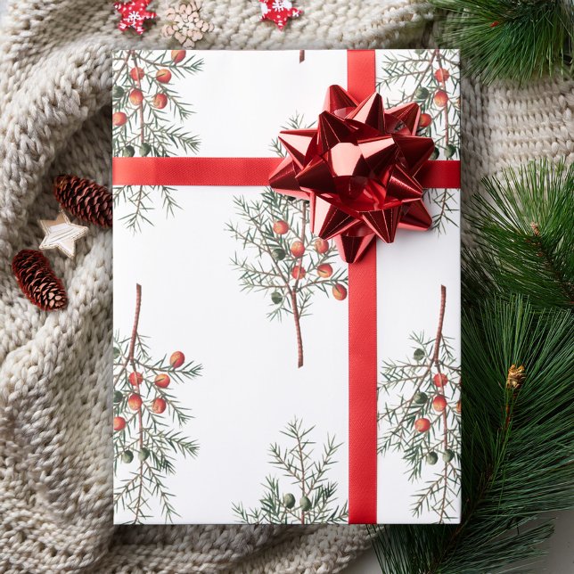 Papier Cadeau Motif vintage Juniper Greenery (Créateur téléchargé)