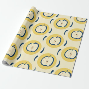 Papier Cadeau Motif vintage sans soudure avec pomme.