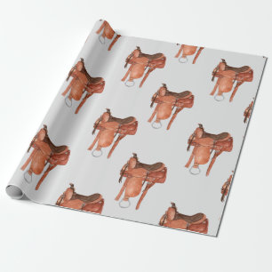 Papier Cadeau Motif Western Saddles